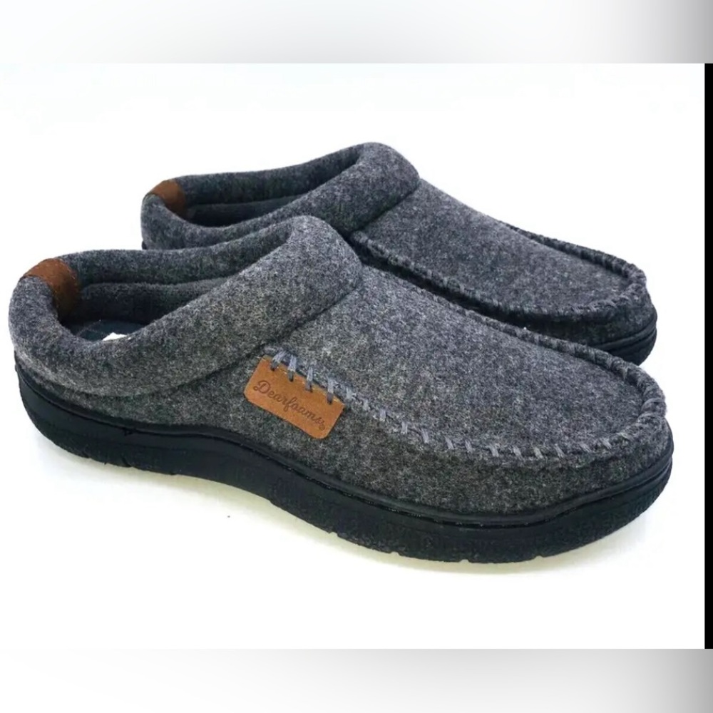 Dearfoams Memory Foam Mens Slippers Black Various Sizes NWOT